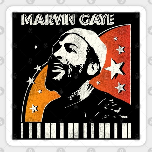 Marvin Gaye 70s Style Retro Magnet by darklordpug
